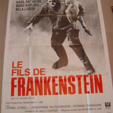 'Le fils de Frankenstein' (Son of Frankenstein) (director Rowland V. Lee-Rathbone, Karloff, Lugosi) 120-160 (French)